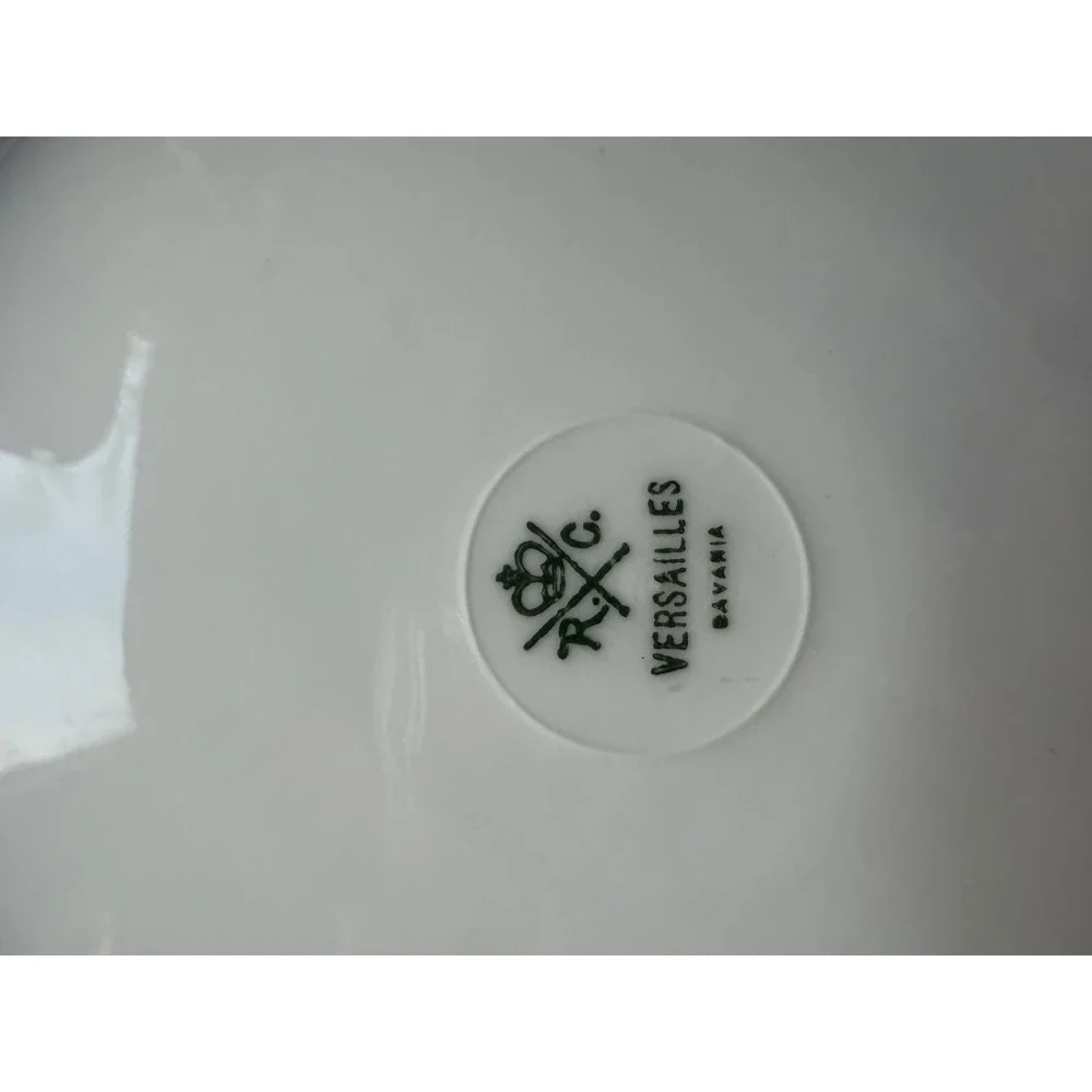 RC Versailles Bavaria Hand Painted Rose‎ Cabinet Plate Gold Scalloped Rim